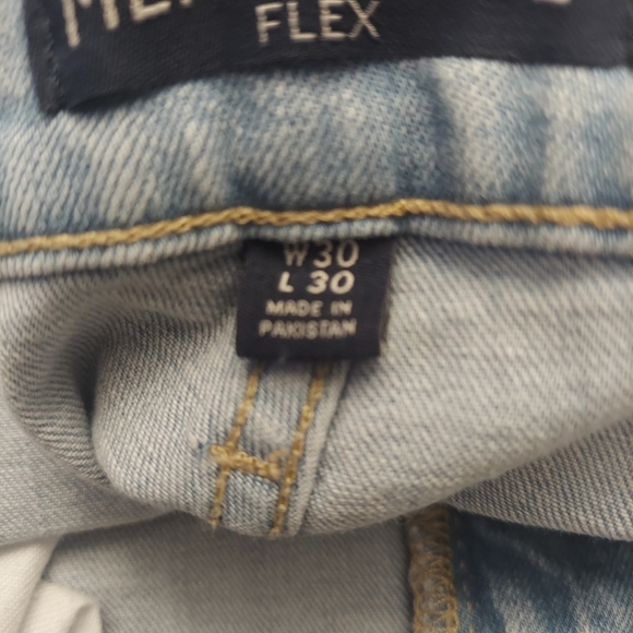 J CREW FACTORY Mercantile Slim-Fit Flex Destroyed Light Wash Jeans - Picture 11 of 13